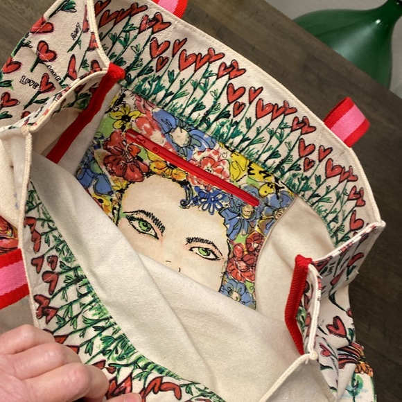 Brighton Love Tweet Tote Bag Butterfly Bird Canvas - Picture 11 of 11